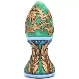 Сувенир из массива бука "Яйцо пасхальное" зелёно-золотое